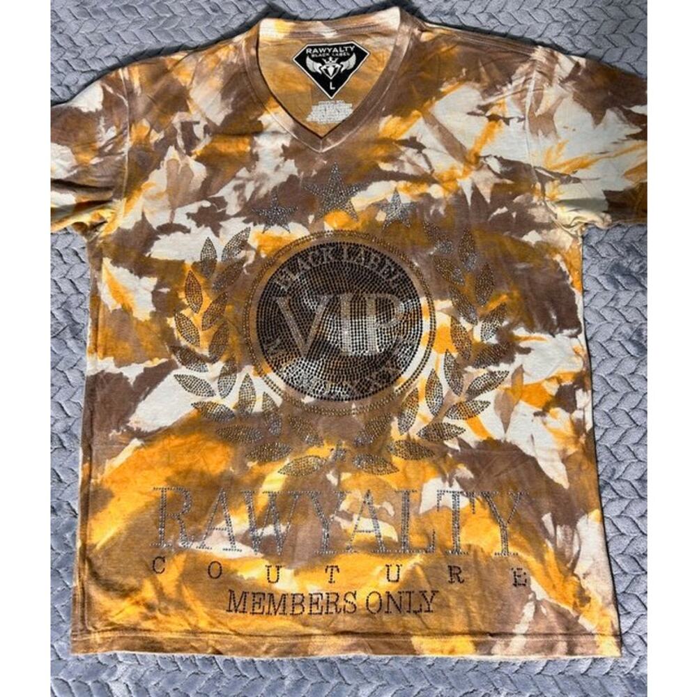 Rawyalty Black Label Couture Embellished Members Only Tie Dye Tee L Streetwear